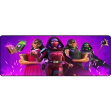 SGE TEKNOLOJİ 70X30 cm Fortnite Girls Dikişli Kaydırmaz Taban Speed Ver. Mouse Pad Oyuncu Gaming