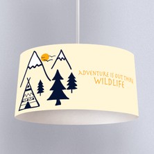 instababyrooms Macera ve Dağ  Desenli Çocuk Odası Dijital Baskılı Sarkıt Avize