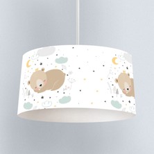 instababyrooms Sevimli Uyuyan Ayı  Desenli Çocuk Odası Dijital Baskılı Sarkıt Avize