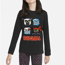 TakeTshirt Red Ball Uzun Kol Çocuk Tişört Siyah