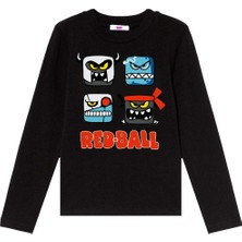 TakeTshirt Red Ball Uzun Kol Çocuk Tişört Siyah