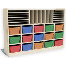 Woody Life Plastik Kutulu Renkli Çocuk Odası Anaokulu Kreş Fon Kartonluk