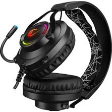 Rampage RM-K18 DOUBLE Siyah Usb 7.1 RGB Ledli Gaming Oyuncu Mikrofonlu Kulaklık