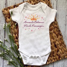 Hediyenza Annemle Babamın Minik Prensesiyim Baskılı Bebek Body Zıbın