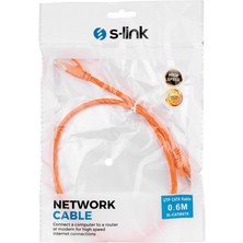 S-Link SL-CAT606 Cat6 Patch 60CM Kablo (Turuncu)