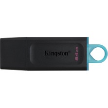 Kıngston DTX/64GB USB 3.2 Data Traveler Exodia  Gen 1 Flash Disk (Siyah - Turkuaz)