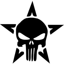 Sticker Usta | Punisher Usarmy | Araba Laptop Duvar Folyo Sticker 10 x 10 cm