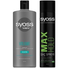 Syoss Men Erkek Bakım Seti Volume Şampuan 500 Ml + Maximum Tutuş Sprey 400 Ml