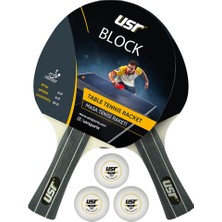 USR Block-RB Masa Tenisi 2 Raket + 3 Top Set