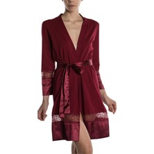 Doremi Miorre Kol ve Etek Ucu Saten Dantel Detaylı Pamuklu Penye Sabahlık