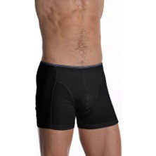 Çift Kaplan Erkek Elastanlı Siyah Boxer 0889