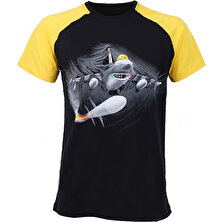 Fly Tshirt F-16 Özel Erkek Kısa Kollu T-Shirt - Siyah