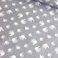 Taç Gri El Nevresimlik Poplin Kumaş