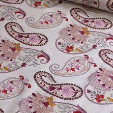 Wella Home Fuşya Şal Desen Nevresimlik Poplin Kumaş