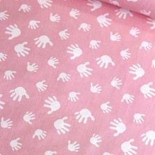 Taç Pembe El Nevresimlik Poplin Kumaş