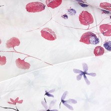 Taç Pembe Mor Suluboya Kır Çiçeği Nevresimlik Poplin Kumaş