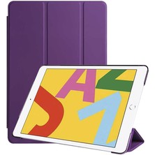 noktaks - Apple iPad 10.2 (8.Nesil) - Tablet Kılıfı Smart Cover Standlı 1-1 Kılıf - Mor