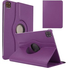 Canpay Apple iPad Pro 12.9 2020 Uyumlu 360 Derece Dönen Standlı Pu-Deri New Case