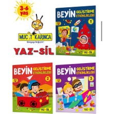 Yükselen Zeka 3-6 Yaş Tangram Kitap Seti &3-6 Yaş Beyin Geliştirme Etkinlikleri Yaz-Sil Kitaplar (Zeka Testleri, Dikkat Geliştirme, Kalem Tutma Becerisi, Mantıksal Düşünme, Bilişsel Beceriler)