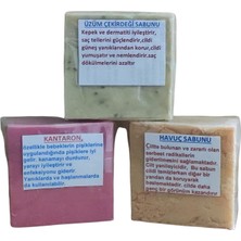 Doğalmarket Havuç Sabunu 1 Adet Kantaron Sabunu 1 Adet Üzüm Çekirdeği Sabunu 1 Adet