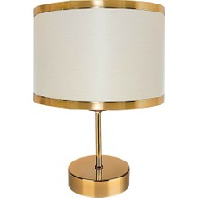 Evlight Silindir Gold Krem Metal Abajur