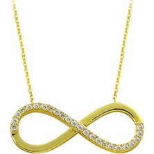 Altınbeyi Taşlı Sonsuzluk Kolye 2.40 Gram 14 Ayar Altın