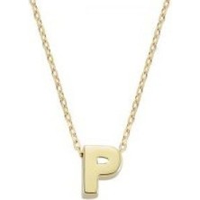 P Harfi Kolye Zincirli Altın