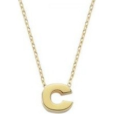 14 Ayar Altın C Harf Kolye