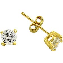 Küpe Tektaş Sarı Altın 1.17 Gram