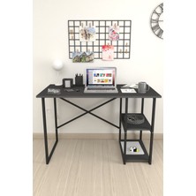 Bofigo 60X120 cm 2 Raflı Çalışma Masası Bilgisayar Masası Ofis Ders Yemek Masası Antrasit
