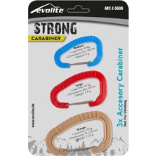 Evolite Strong 3'lü Karabina Seti - Bej/kırmızı/mavi