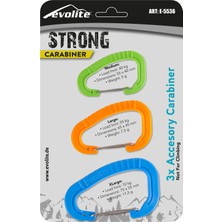 Evolite Strong 3'lü Karabina Seti - Mavi/turuncu/yeşil