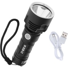 Dolity LED El Feneri Torch Güçlü Şarj Edilebilir USB Arama El -, 15X3.1 cm L2 Hiçbir Pil (Yurt Dışından)