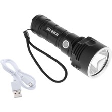 Dolity LED El Feneri Torch Güçlü Şarj Edilebilir USB Arama El -, 15X3.1 cm P70 Hiçbir Pil (Yurt Dışından)