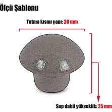 BADEM10 Mantar Düğme Kulp Çekmece Dolap Kapak Kulpu Kulbu Metal (Beyaz)