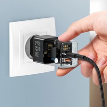 Polhammobile Polham 65W Gan 1x USB ve 1x Pd Type C Ultra Hızlı Şarj Adaptörü, Macbook, Ipad Şarj Adaptörü