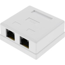 Flameer 2x 2-Port Cat6 Duvar Yüzey Montaj Kompakt Kutu Ağ Internet Kablosu (Yurt Dışından)