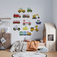 Sticker Master Küçük Araçlar Çocuk Odası Duvar Sticker Oto Motor Pc Etiket