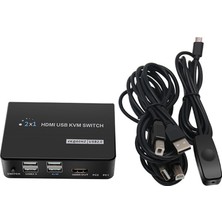 Prettyia HDMI Kvm Switch Destek Klavye ve Fare Bağlantıları ve 4K @ 60Hz USB 2.0 (Yurt Dışından)