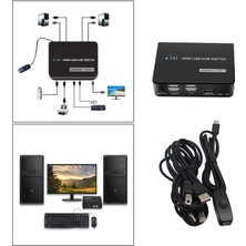 Prettyia HDMI Kvm Switch Destek Klavye ve Fare Bağlantıları ve 4K @ 60Hz USB 2.0 (Yurt Dışından)
