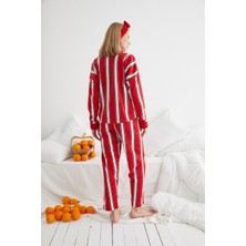 Boyraz Kadın Welsoft Polar Pijama Takımı Kırmızı 4120-45