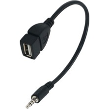 Flameer Ses Aux 3.5mm Erkek USB 2.0 Kadın Otg Dönüştürücü Adaptörü Kablosu 20 cm (Yurt Dışından)