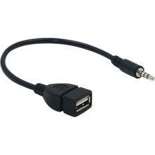 Flameer Ses Aux 3.5mm Erkek USB 2.0 Kadın Otg Dönüştürücü Adaptörü Kablosu 20 cm (Yurt Dışından)