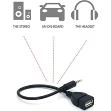 Flameer Ses Aux 3.5mm Erkek USB 2.0 Kadın Otg Dönüştürücü Adaptörü Kablosu 20 cm (Yurt Dışından)