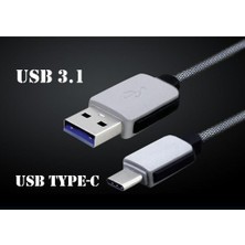 Flameer Örgülü USB Tipi C 3.1 Usb-C Şarj Şarj Kablosu Samsung S8 / S9 G6 (Yurt Dışından)