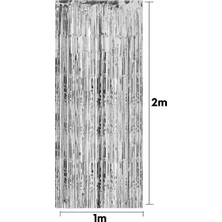 Festivall Funko Saçak Kapı Süsü 1MX2M Gümüş Mts-50