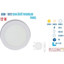 Ycl ASM-1012B 12W Sıvaüstü Yuvarlak Beyaz Ledpanel