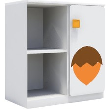 Woody Life 2 Raflı 1 Kapaklı Çocuk Odası Anaokulu Kreş Dolap Sonbahar Temalı