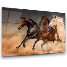 Glass Art Atlar Yatay Cam Tablo