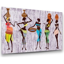 Glass Art Etnik Afrika Kadınlar Yatay Cam Tablo